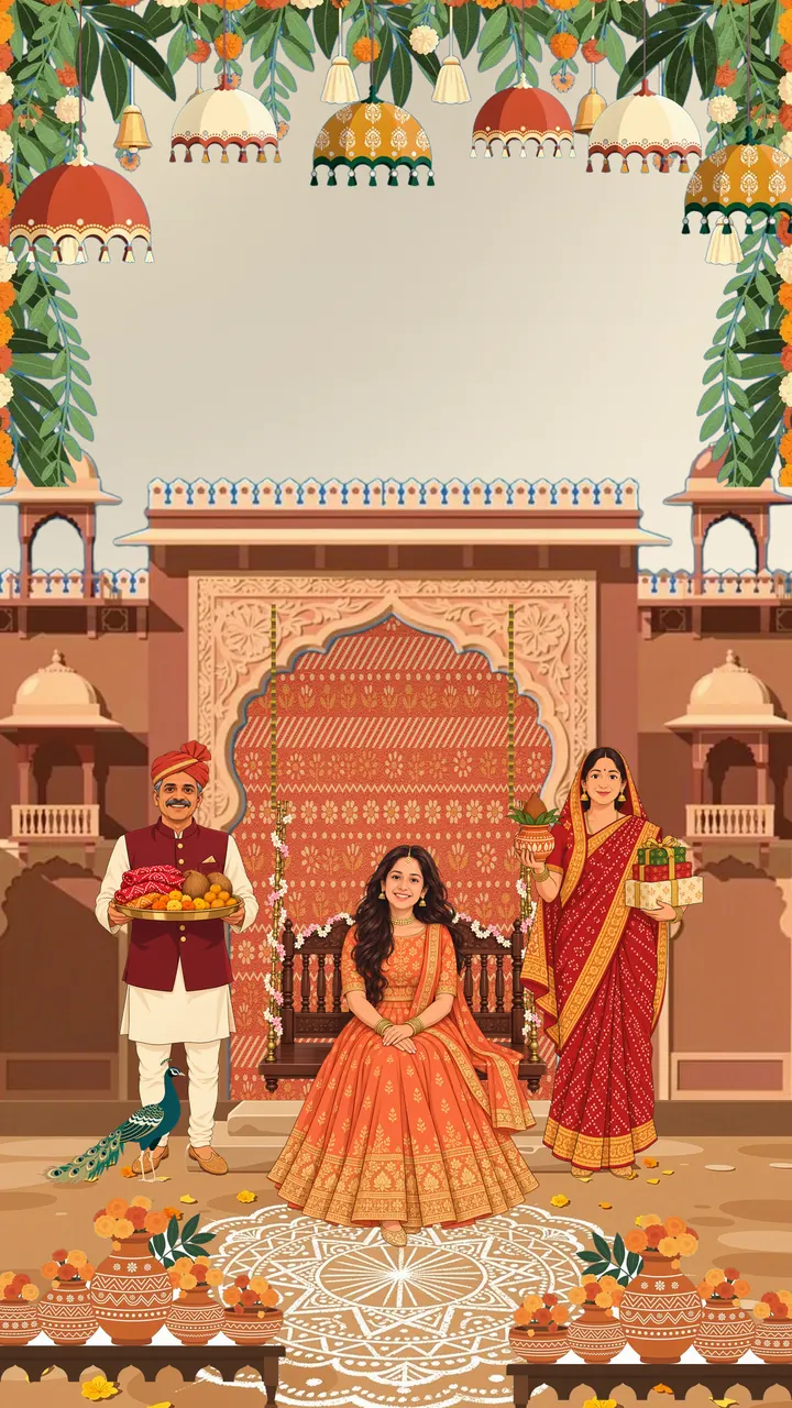 Mayra Ri Raunak — illustration from the invitation film